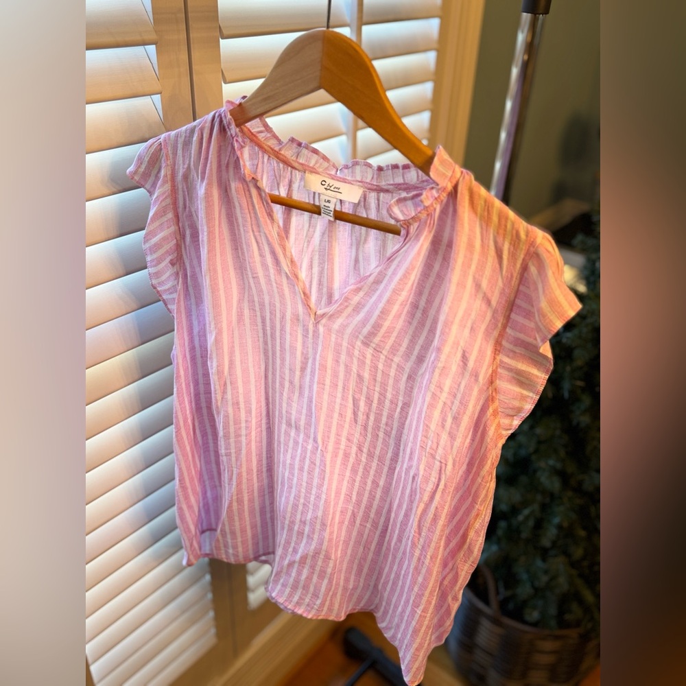 Pink Striped Women's Blouse